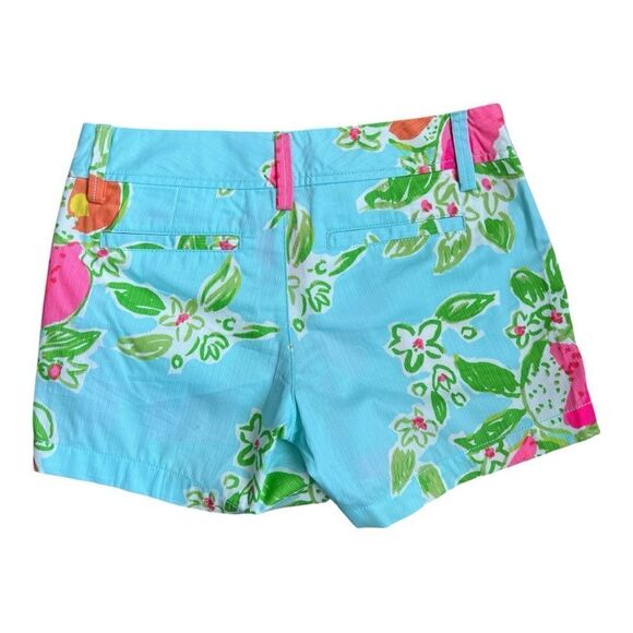 LILLY PULITZER Callahan Shorts Pool Blue Pink Lemonade Size 0. - Picture 6 of 7